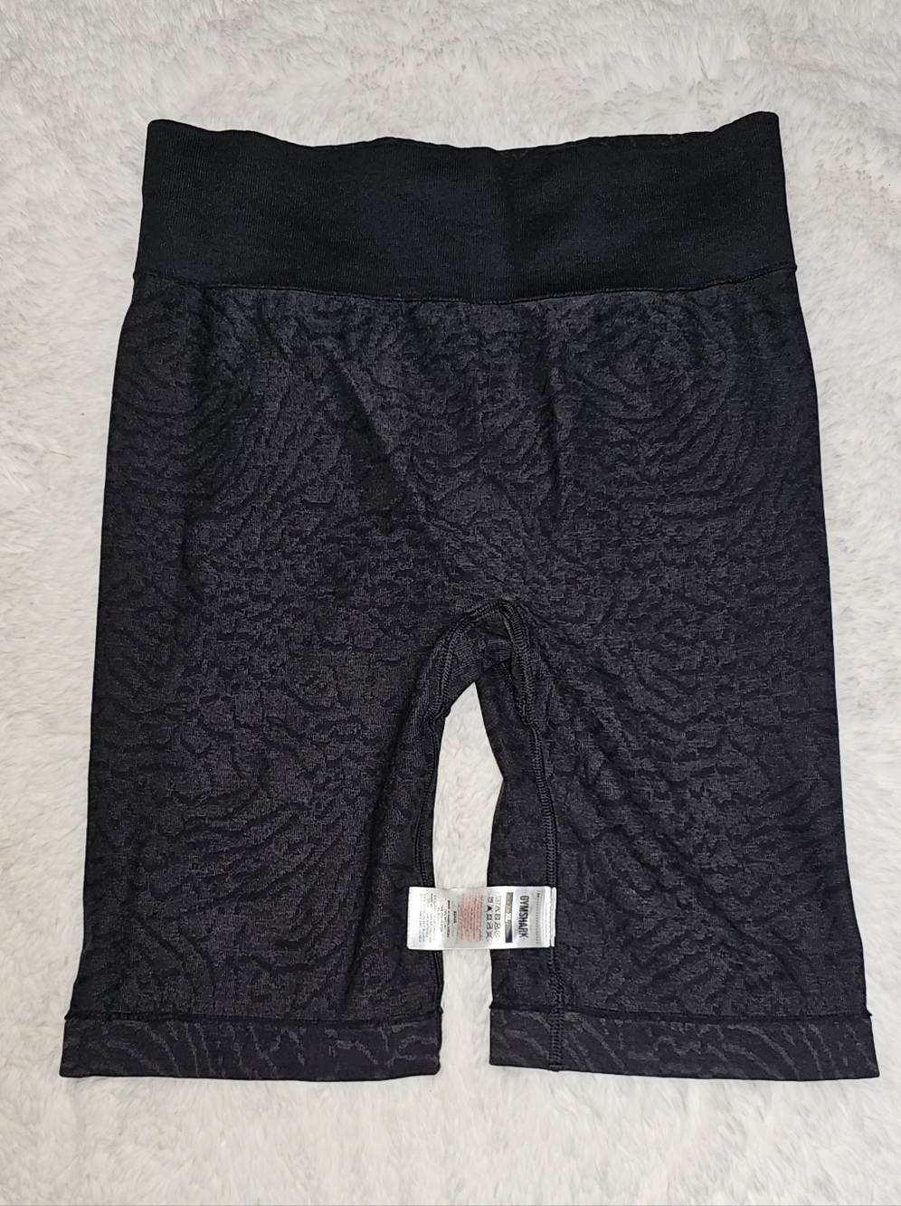 Gymshark Black Seamless Patterned Biker Shorts XXL - Picture 3 of 4